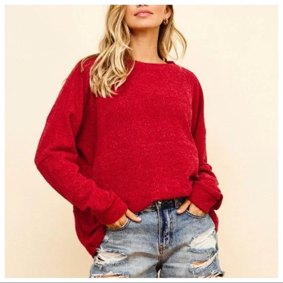 Fabulous perfect Stripe Pattern Block Loose fit Knit Top - Picture 1 of 6